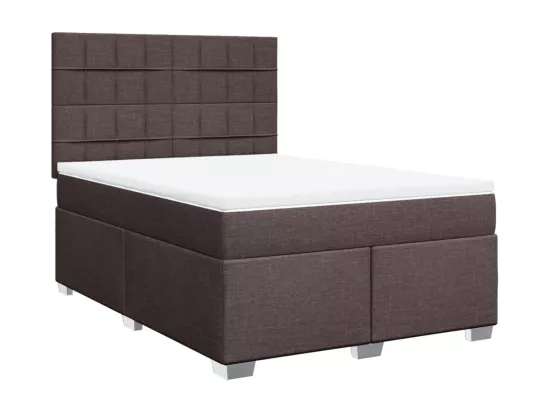 Sommier à lattes de lit avec matelas Marron foncé 160x200 cm