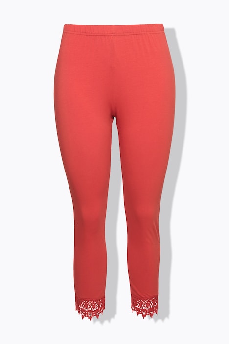 7/8-Leggings, Saumspitze, Biobaumwolle