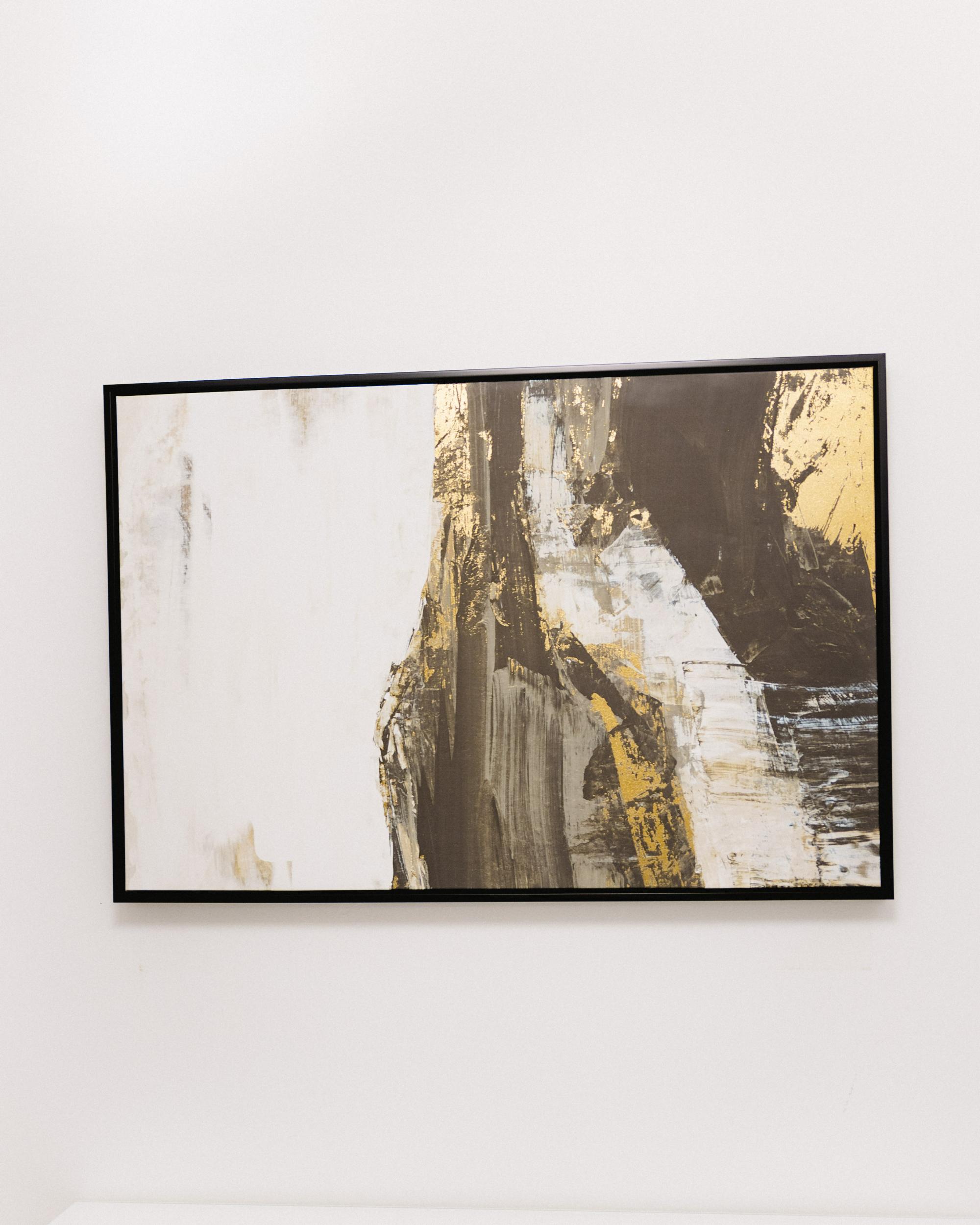 Canvas STATTE Abstract motief 63 x 93 cm Zwart