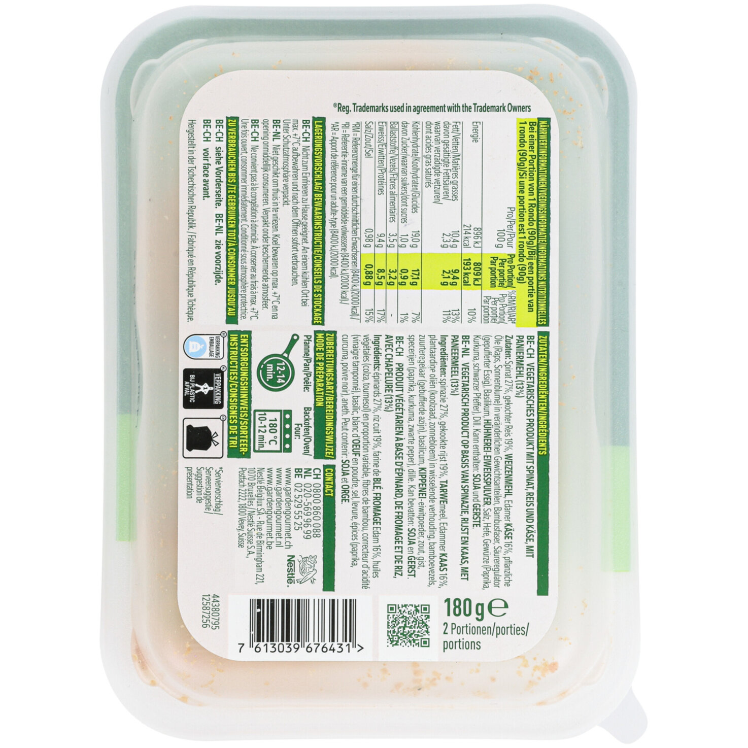 Garden Gourmet Spinach Cheese Rondo