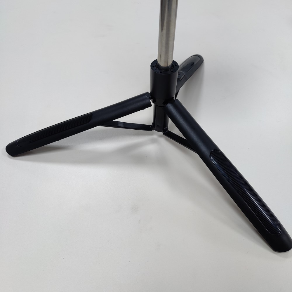 (145cm) 3in1 XXL Alu Selfie Stick Tripod Dreibein Stativ Halterung mit LED Ringleuchte   Bluetooth Fernauslöser für Smartphone - Schwarz