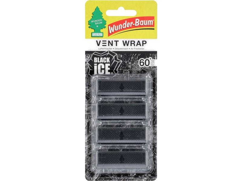 Wunderbaum Auto-Lufterfrischer Vent Wrap Black Ice Fahrzeug-Lufterfrischer für Lüftungslamellen