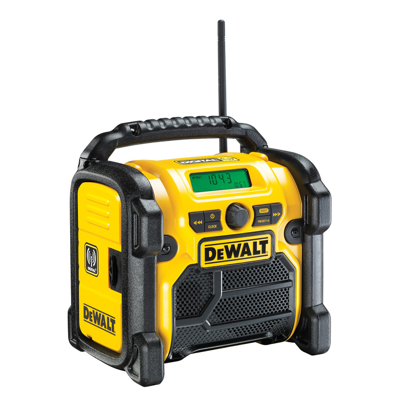 DeWALT DCR020-QW DAB+/FM bouwradio (body) 230V/10,8/14,4/18V Li-ion