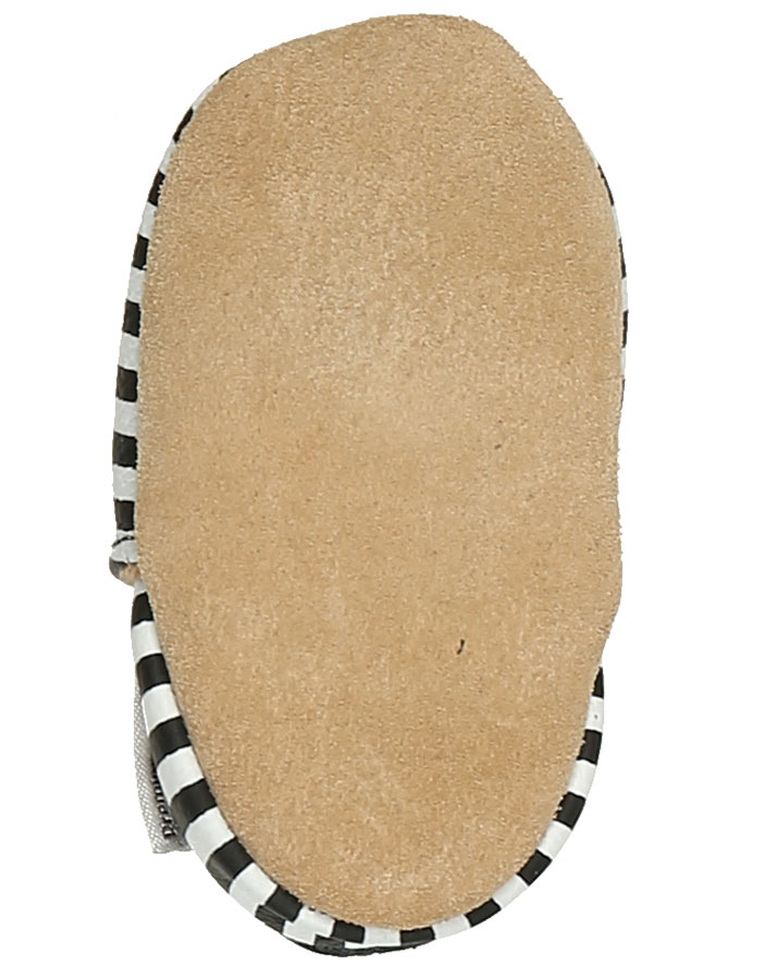 Krabbelschuhe CLASSICZ STAR gestreift in schwarz/weiß