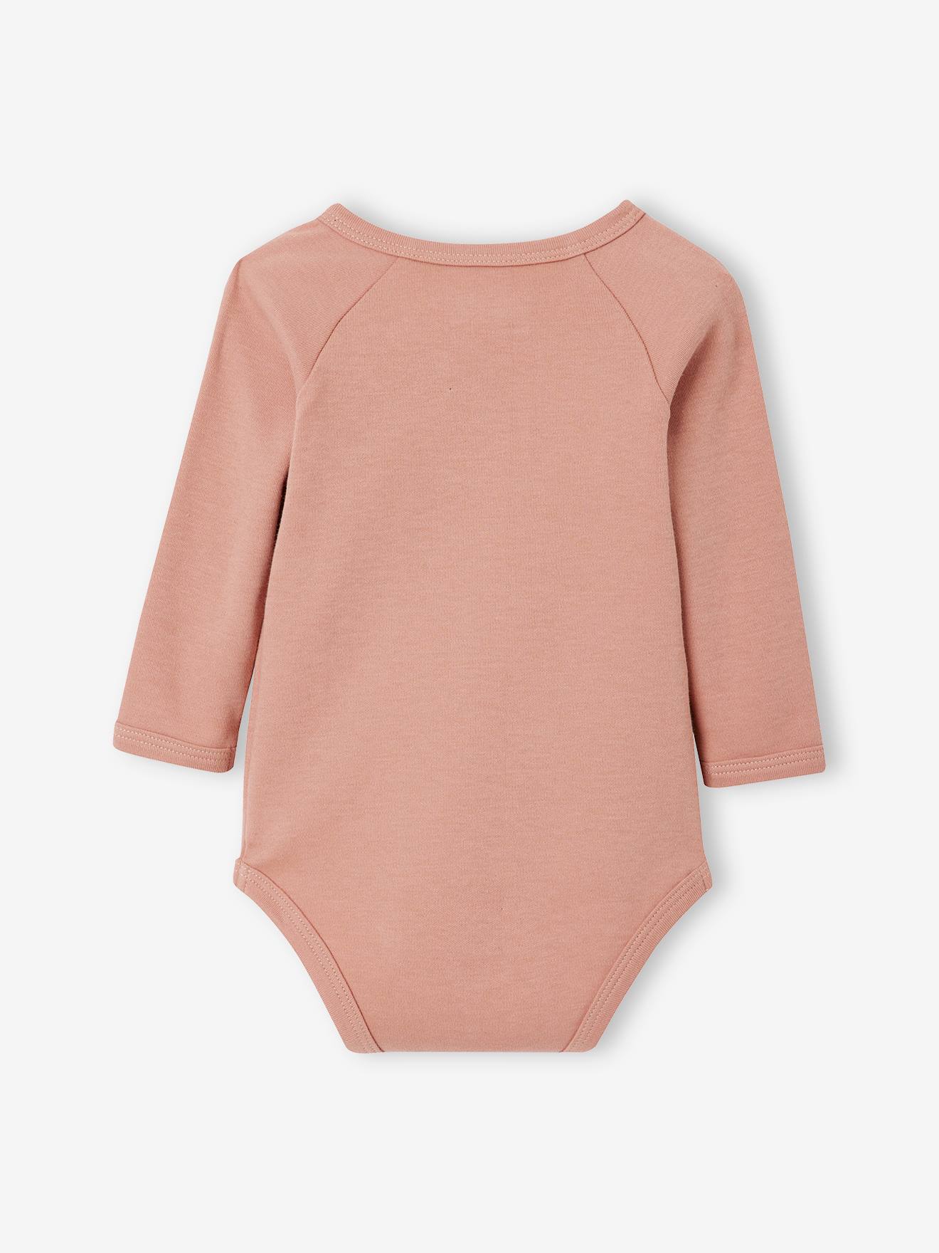Conjunto de 2 bodies de manga comprida com abertura para recém-nascido, azul-acinzentado.