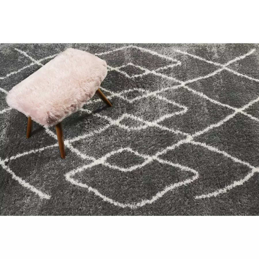 Wecon home Hochflorteppich Afella grau weiss