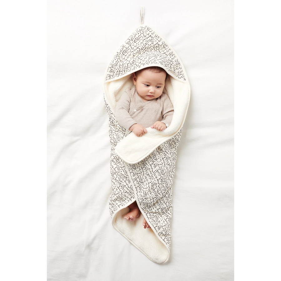 Noppies Umschlagtuch für Neugeborene Teddy Fancy Dot wrapper Jet Stream