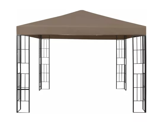 Tonnelle avec guirlande lumineuse à LED 3x3 m Taupe