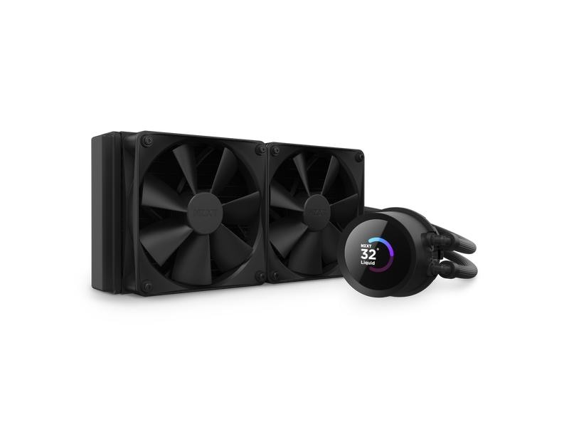 NZXT Wasserkühlung Kraken 240 Schwarz Wasserkühler für Intel und AMD Prozessorsockel mit LCD-Anzeige