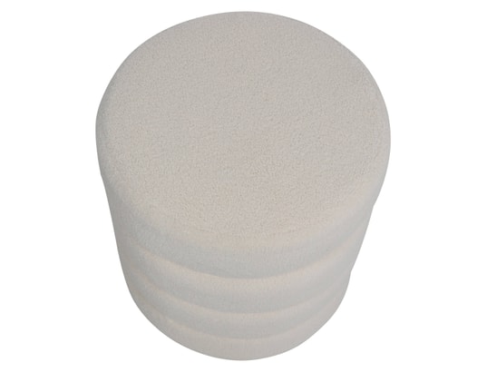 CONCEPT1 - Fauteuil tissu Fauteuil Margot et pouf Fino Blanc