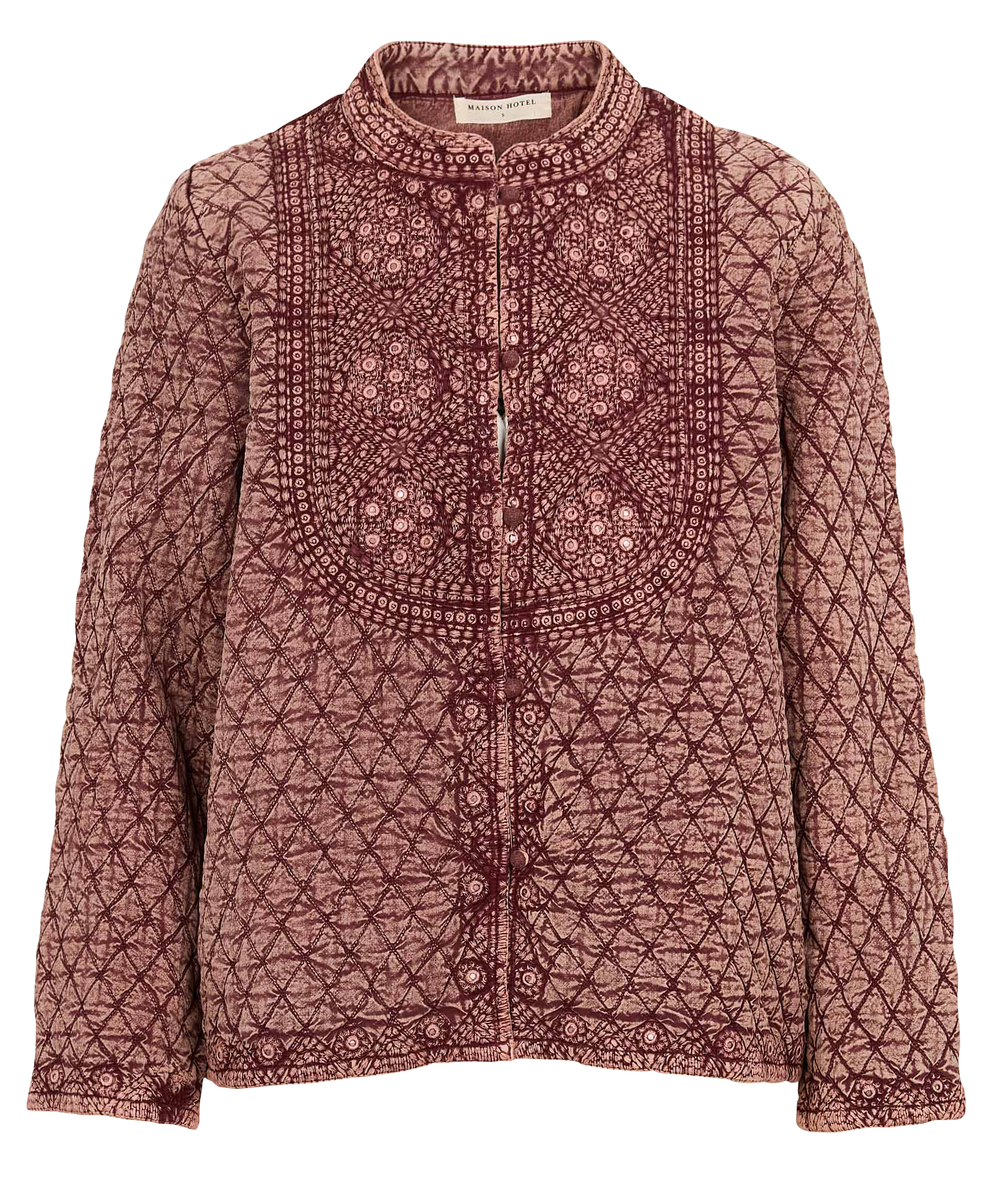 AMRITSAR LOVE CAMILLA - Veste droite brodée en coton | Rouge