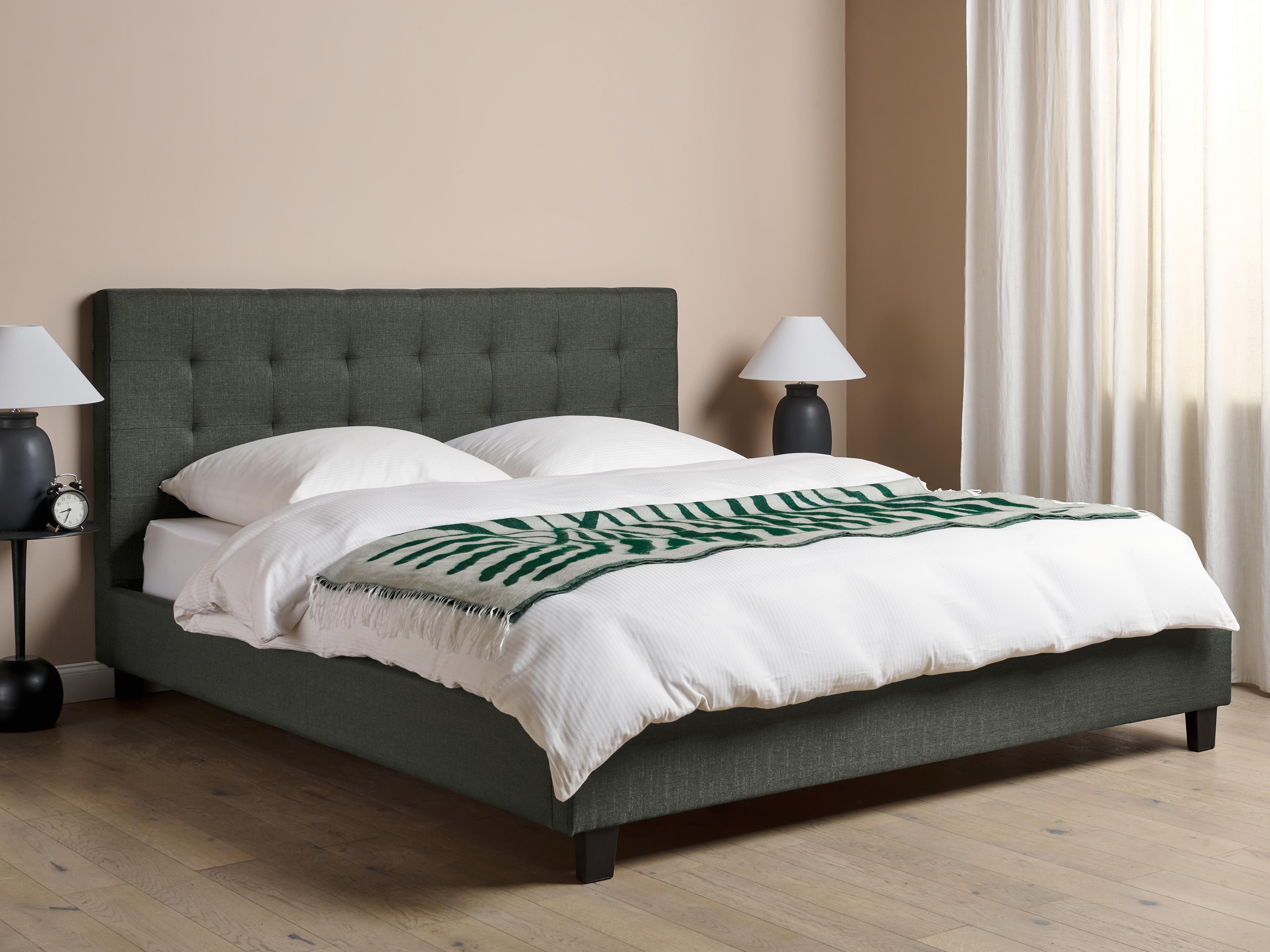 Bed Stof LA ROCHELLE 180 x 200 cm Donkergrijs