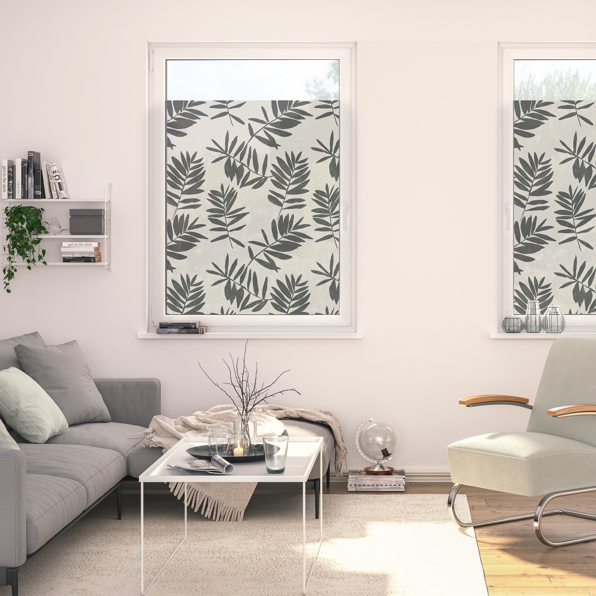 Lichtblick Fensterfolie selbstklebend, Sichtschutz, Black Watercolor Branches - Schwarz