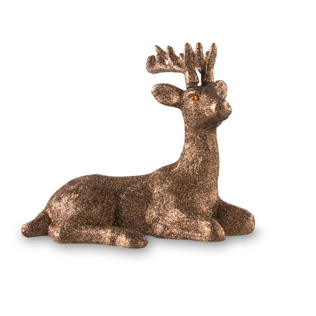 Blokker Decoratiehert glitter goud 18x13x15cm