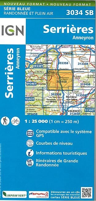 IGN - 3034 SB SERRIERES 1 25 000