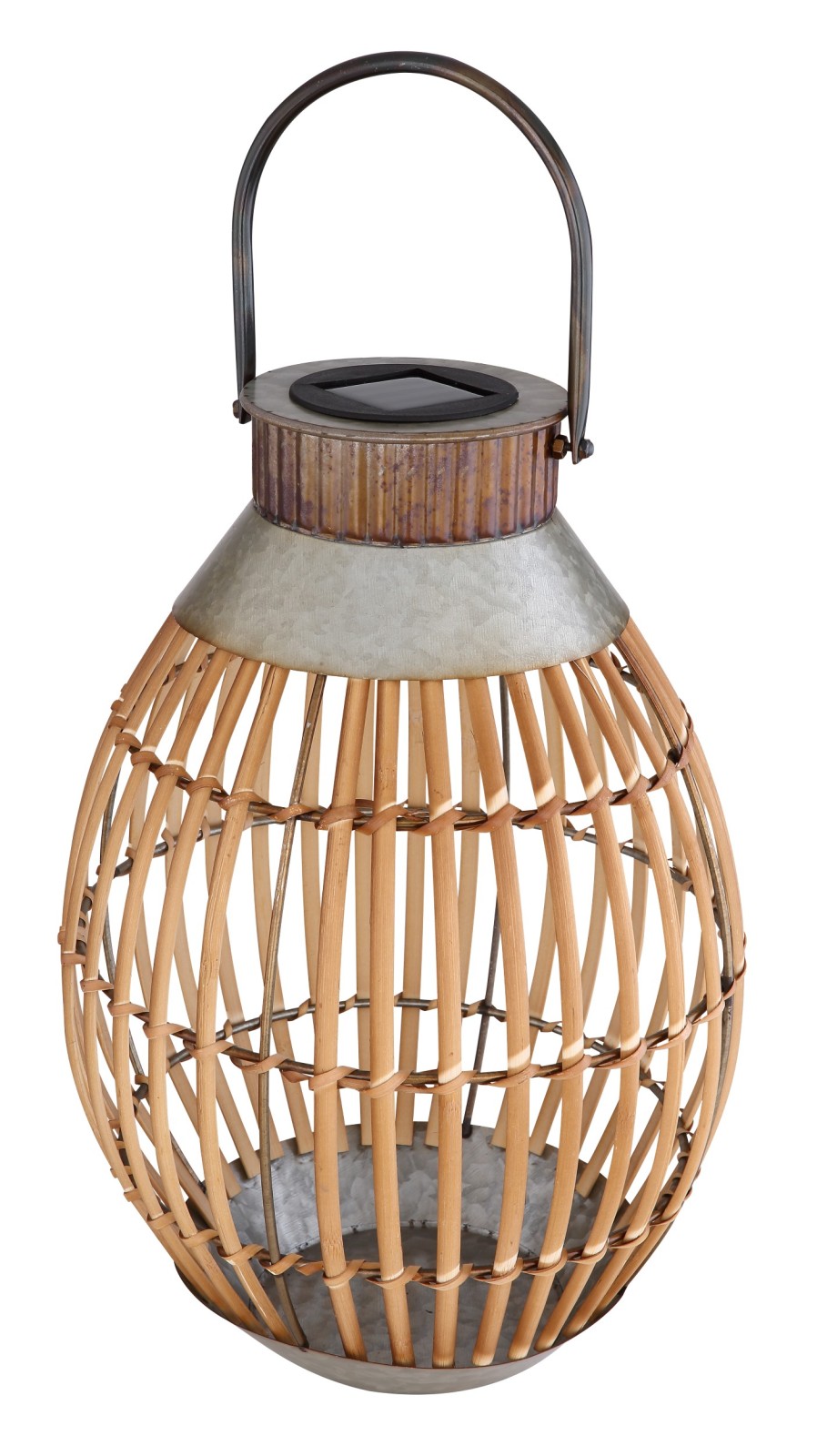 LED-Solarlaterne - Bambus hellbraun - 37,5 cm hoch