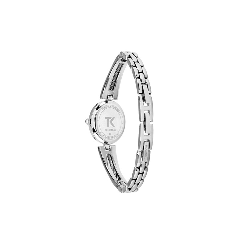 Montre femme analogique Trendy Kiss - Bracelet semi-rigide en métal avec câble en acier - Odile