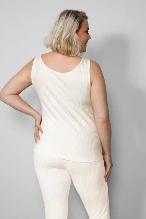 Unterhemd, Slim Fit, Rippjersey, Rundhals, ärmellos