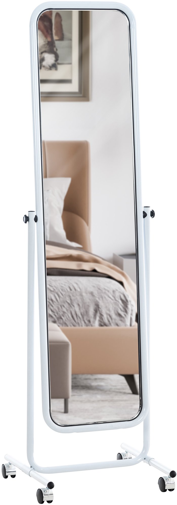 CLP Standspiegel Medusa Eckig I Rechteckig 166x48cm I Kippbar Und 360° Drehbar, Rollen Mit Stoppfunktion, Metallrahmen, Für Wohnzimmer Und Flur