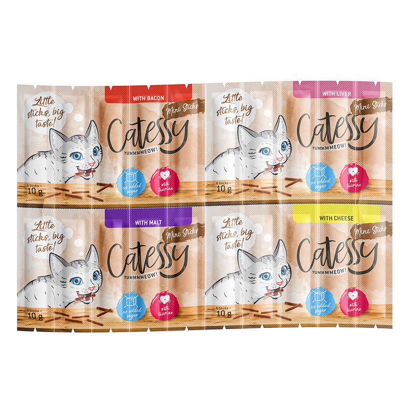 Lot mixte 2 Catessy Mini Sticks pour chat