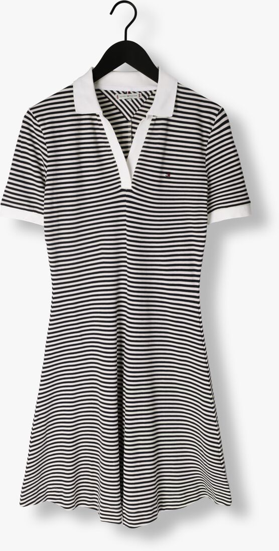 TOMMY HILFIGER blauw/wit gestreepte tommy hilfiger mini jurk f+f open plcktlycll polo dress