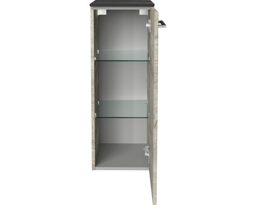 Oxford mid-height kast 82,2 x 30,2 x 32 cm, natuurlijk eiken, 2 deuren
