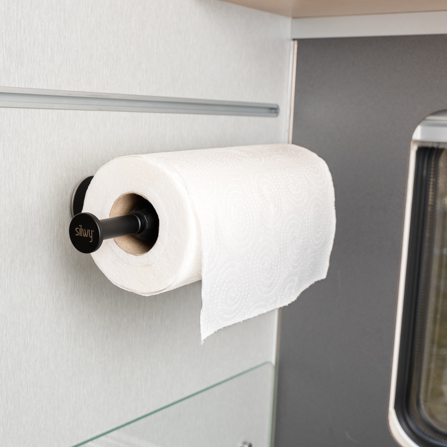 Silwy magnetische keukenrolhouder met metalen strip