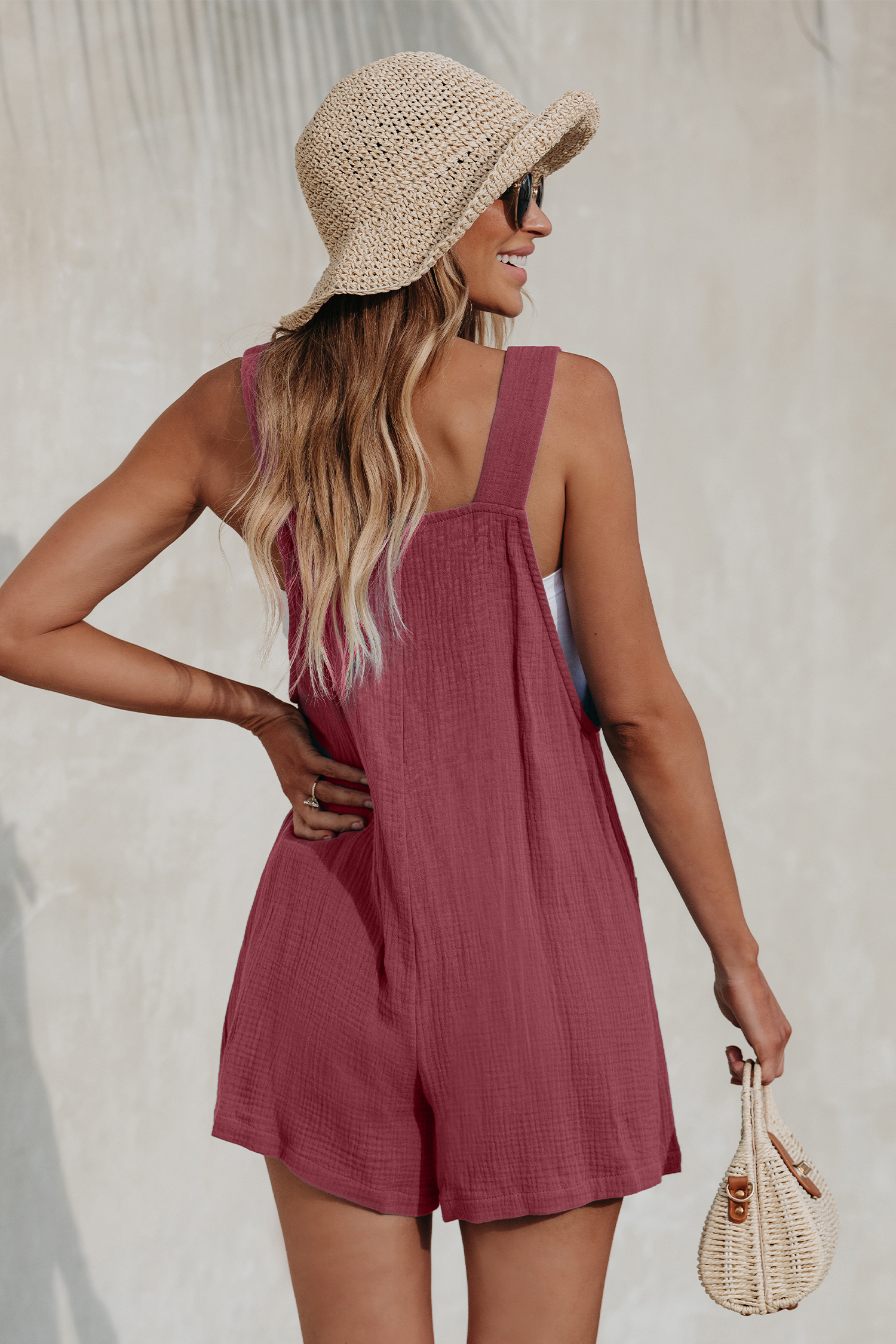 Combishort en pur coton à nœuds bordeaux