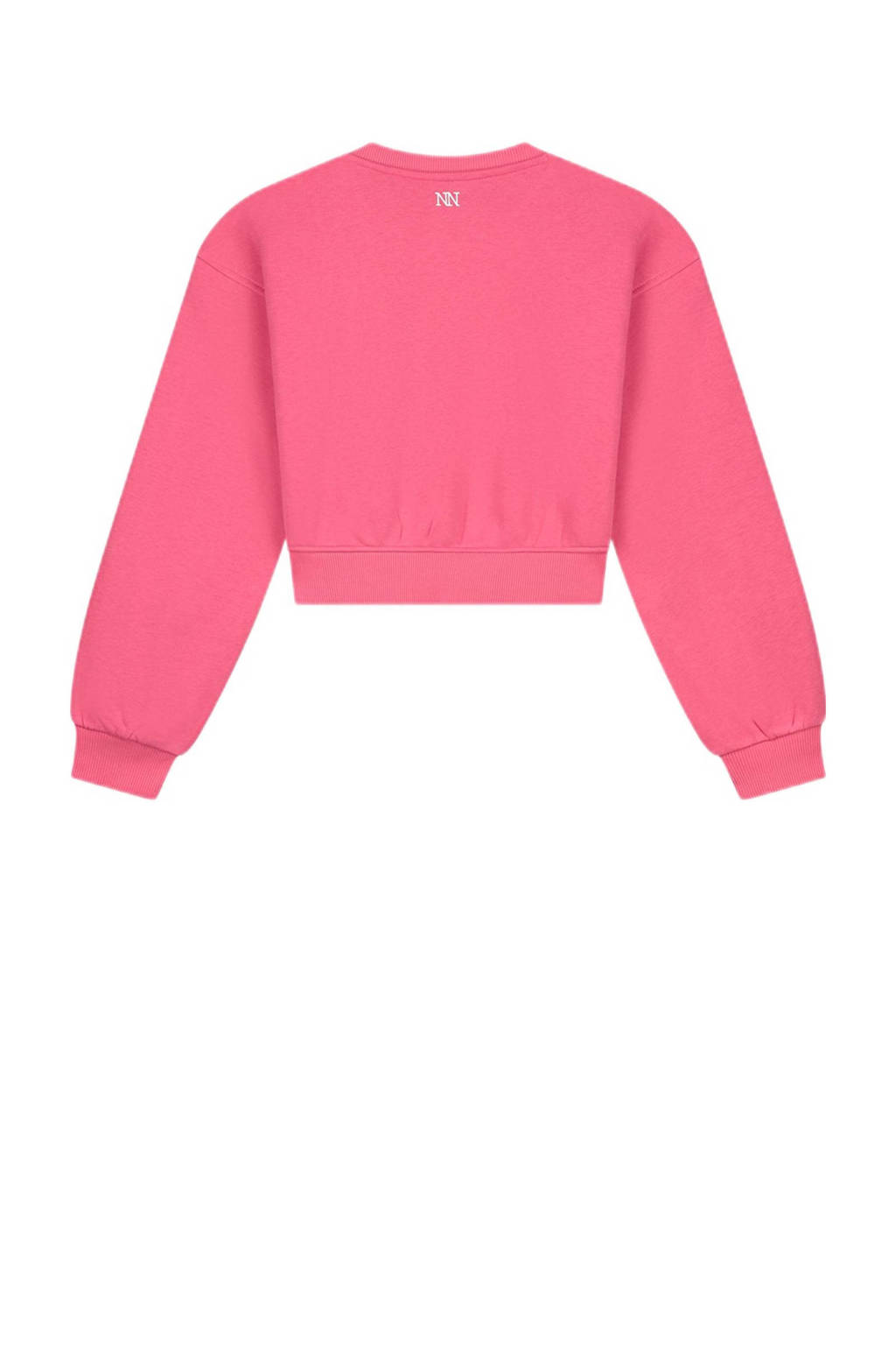 NIK&NIK sweater Vibes met tekst felroze