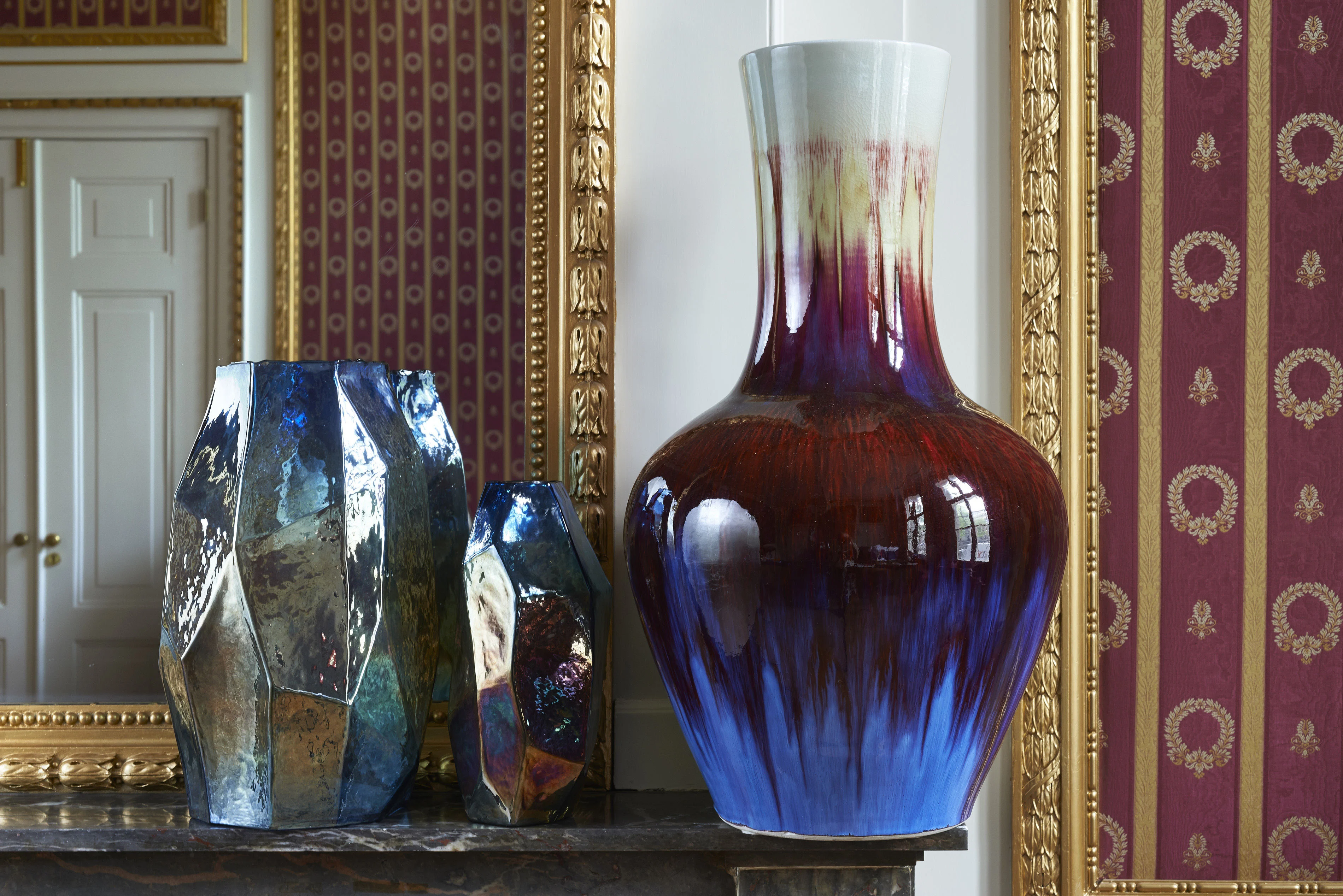 GRAPHIC LUSTER MEDIUM - Vase verre | Bleu