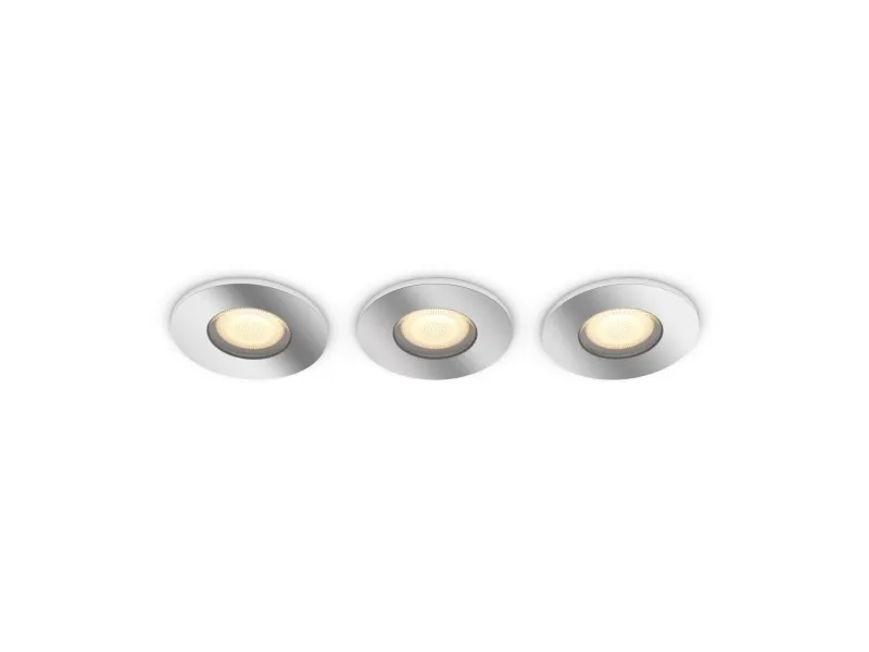 Philips Hue White ambiance Adore Bathroom - Indlejret spotlys - LED-spot lyspære - GU10 - 5 W (tilsvarende 50 W) - klasse A - varm hvid til kølig dagslys - 2200-6500 K - krom (pakke med 3)
