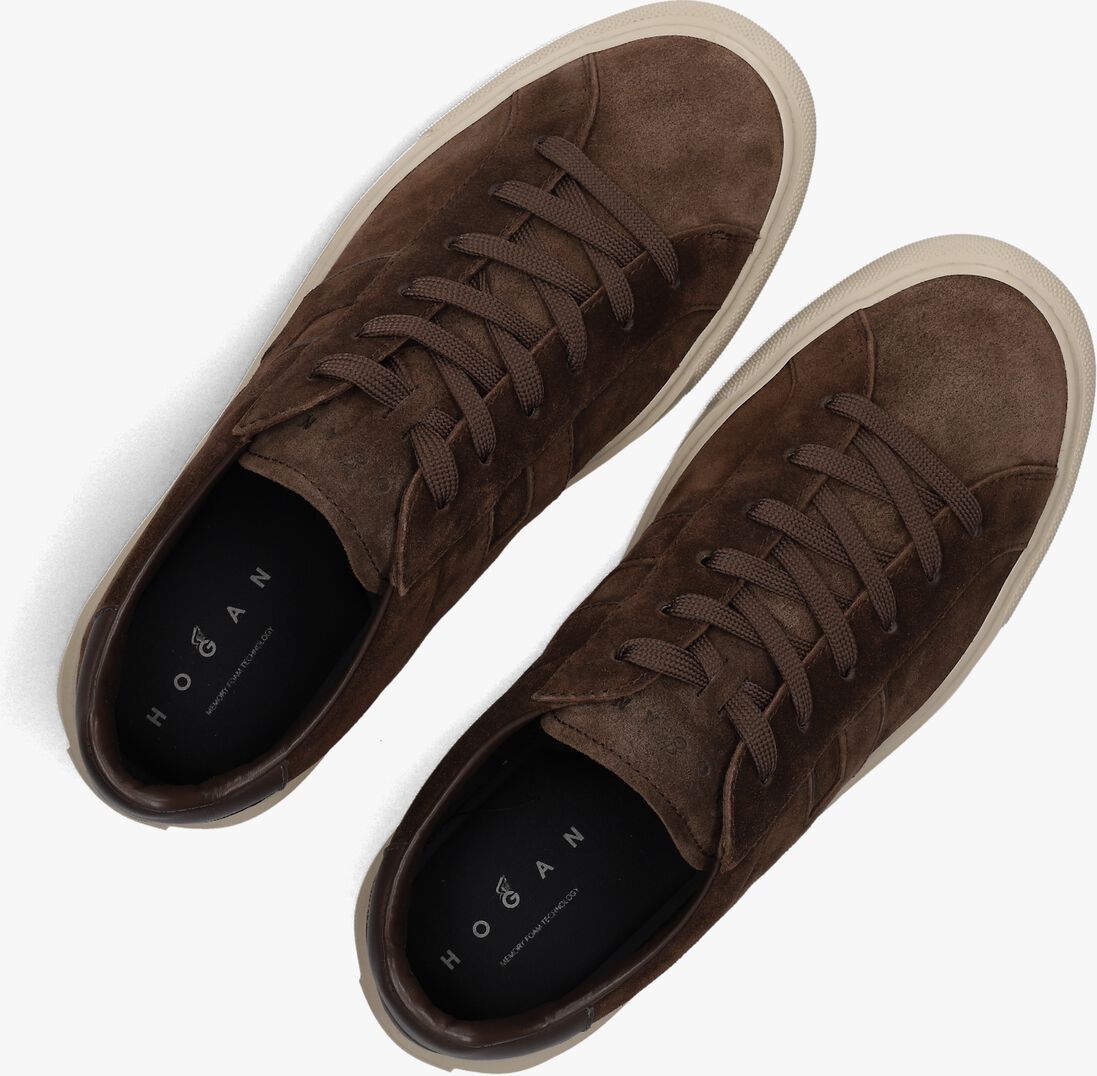 bruine hogan lage sneakers h691 allacciato h