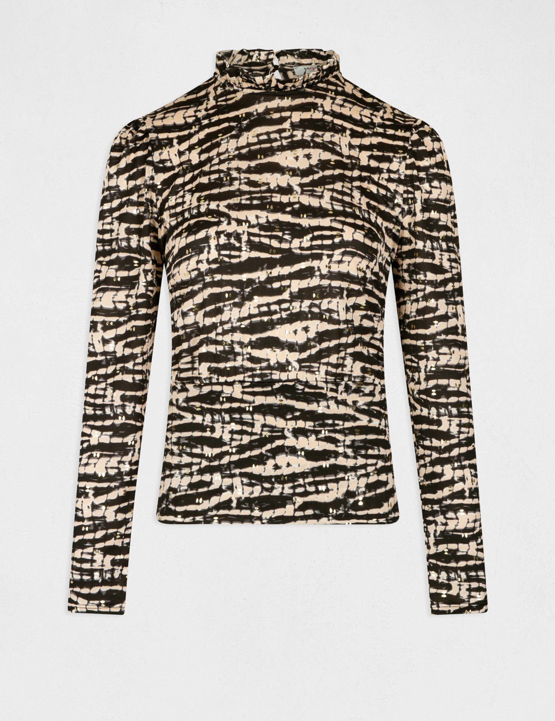 T-shirt manches longues imprimé abstrait multico femme - multico