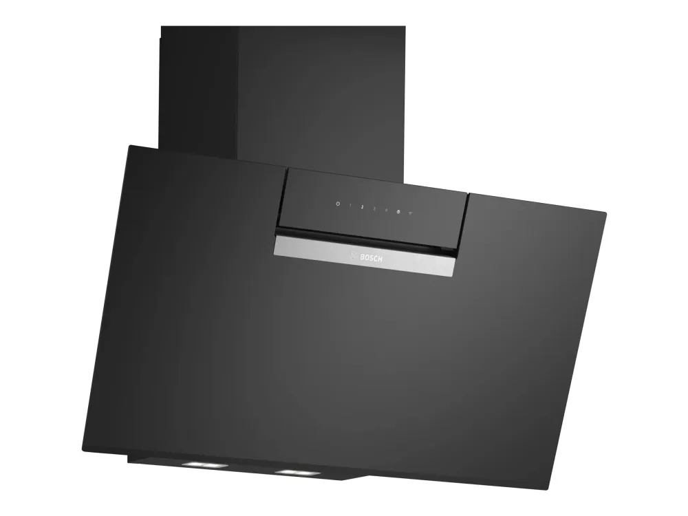 Bosch Serie | 4 DWK87FN60 - Hætte - skorsten vinklet - bredde: 79 cm - dybde: 43.3 cm - udtrækning og recirkulation (-) - sort
