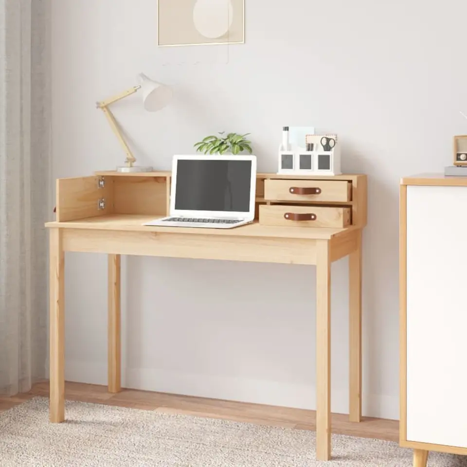 vidaXL - Bureau - Bruin - Grenenhout