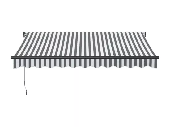 Auvent manuel rétractable avec LED anthracite blanc 300x250 cm