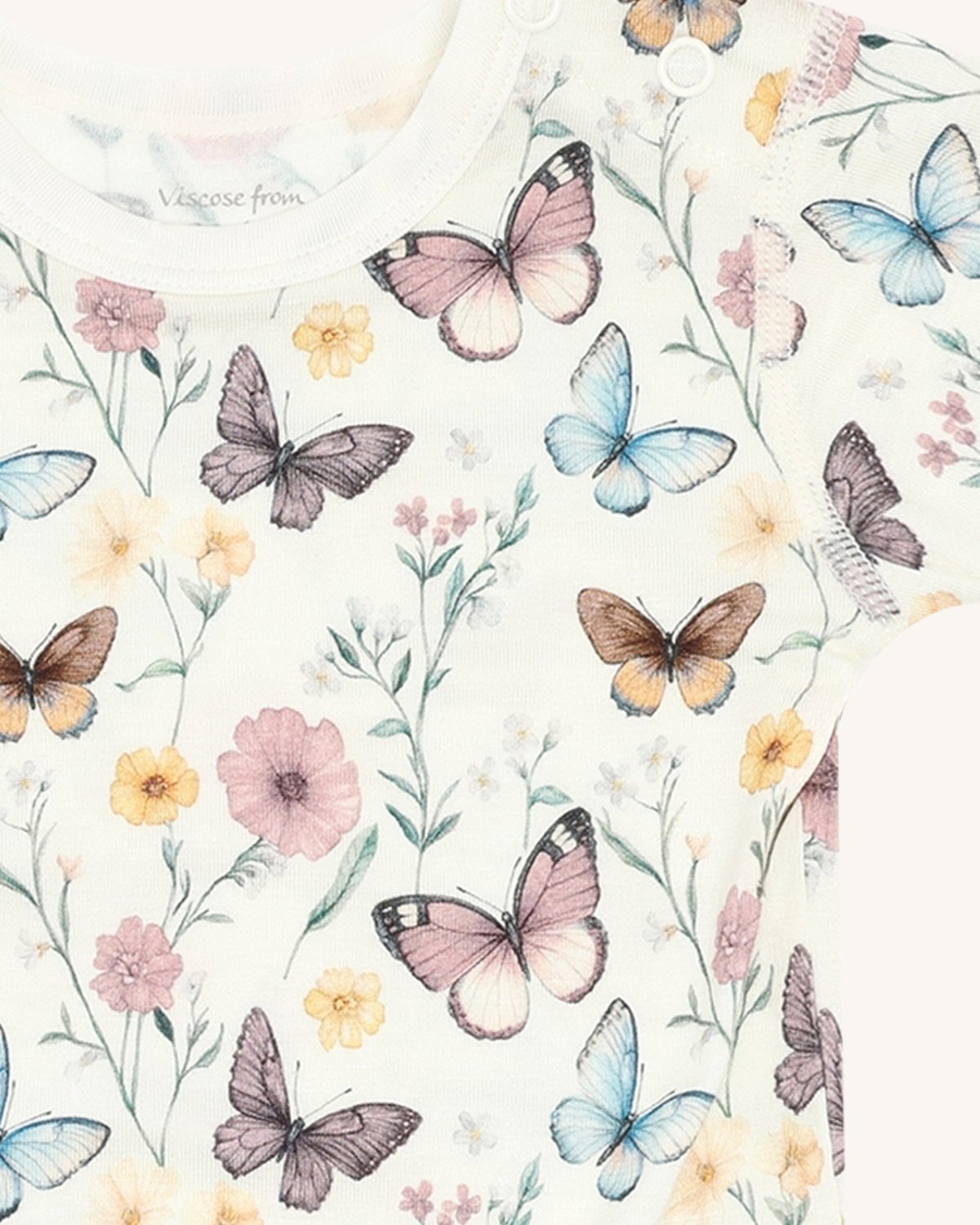 Body Baby, Kortermet – 95% Bambusviskose, 5% Elastane | HCBuller Butterfly