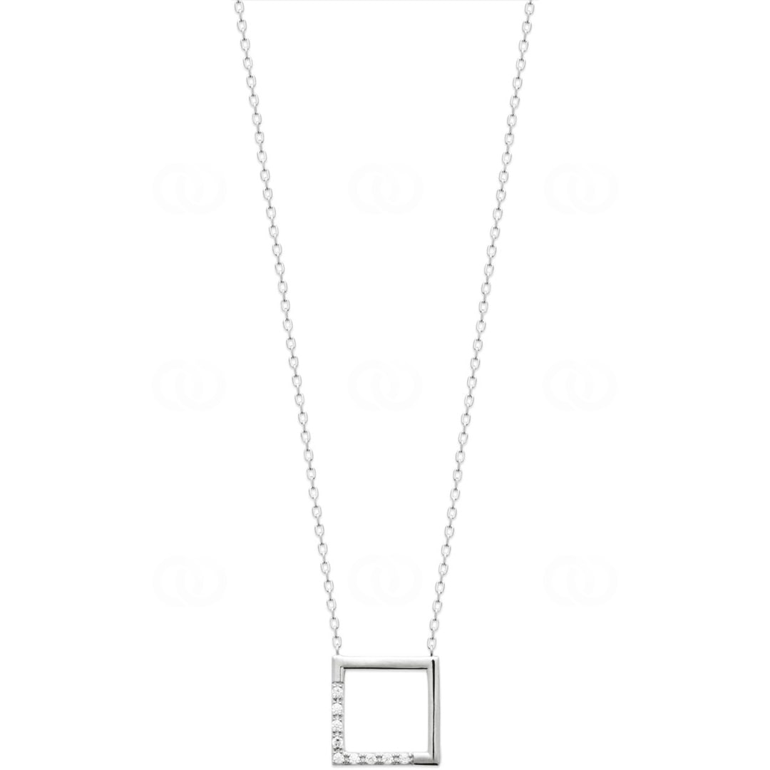Collier 925 Silber rhodiniert mit Zirkonia