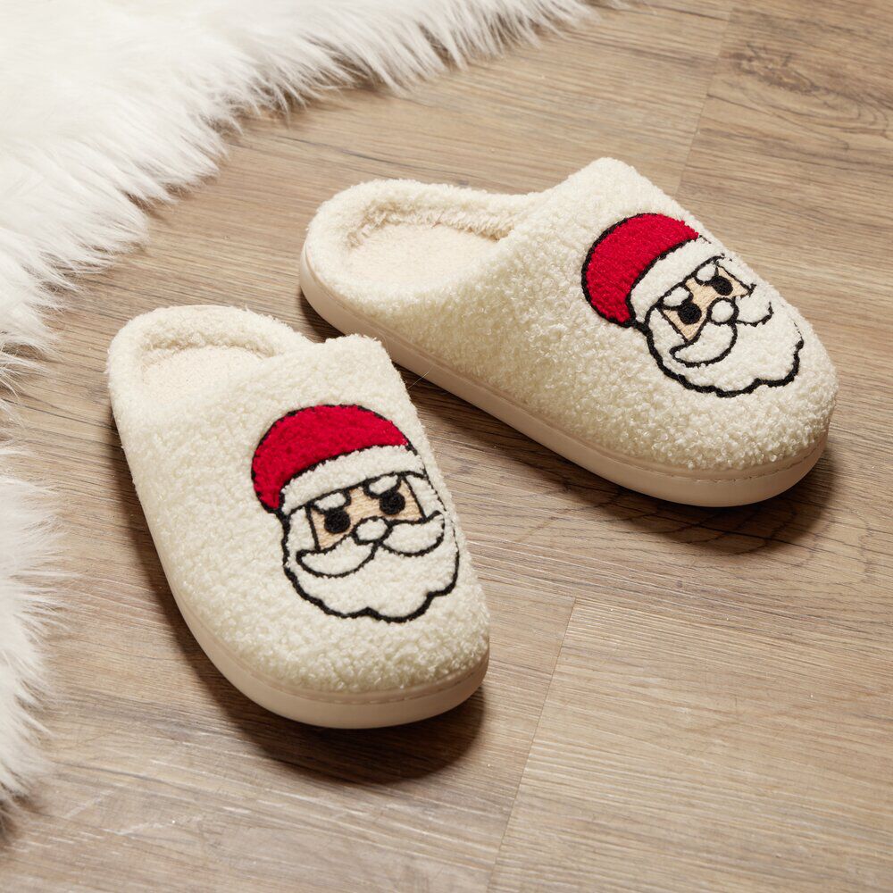 Chaussons Noël mixte blanc cassé et rouges T36 à 45
