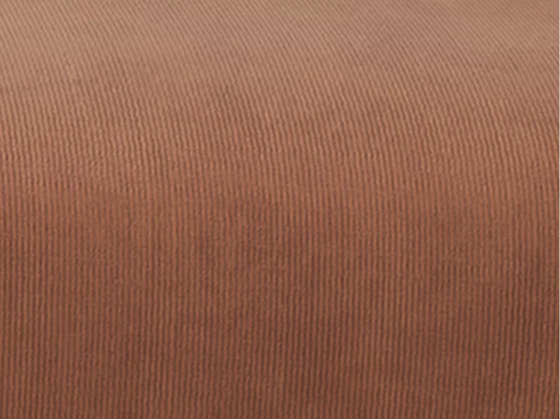 Grand canapé d'angle droit en tissu texturé terracotta POGNI de Maison Céphy