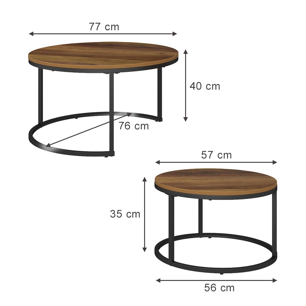 Vicco Couchtisch Montreal Holz Marmor-Optik 77 x 40 cm Wohnzimmertisch 2er-Set
