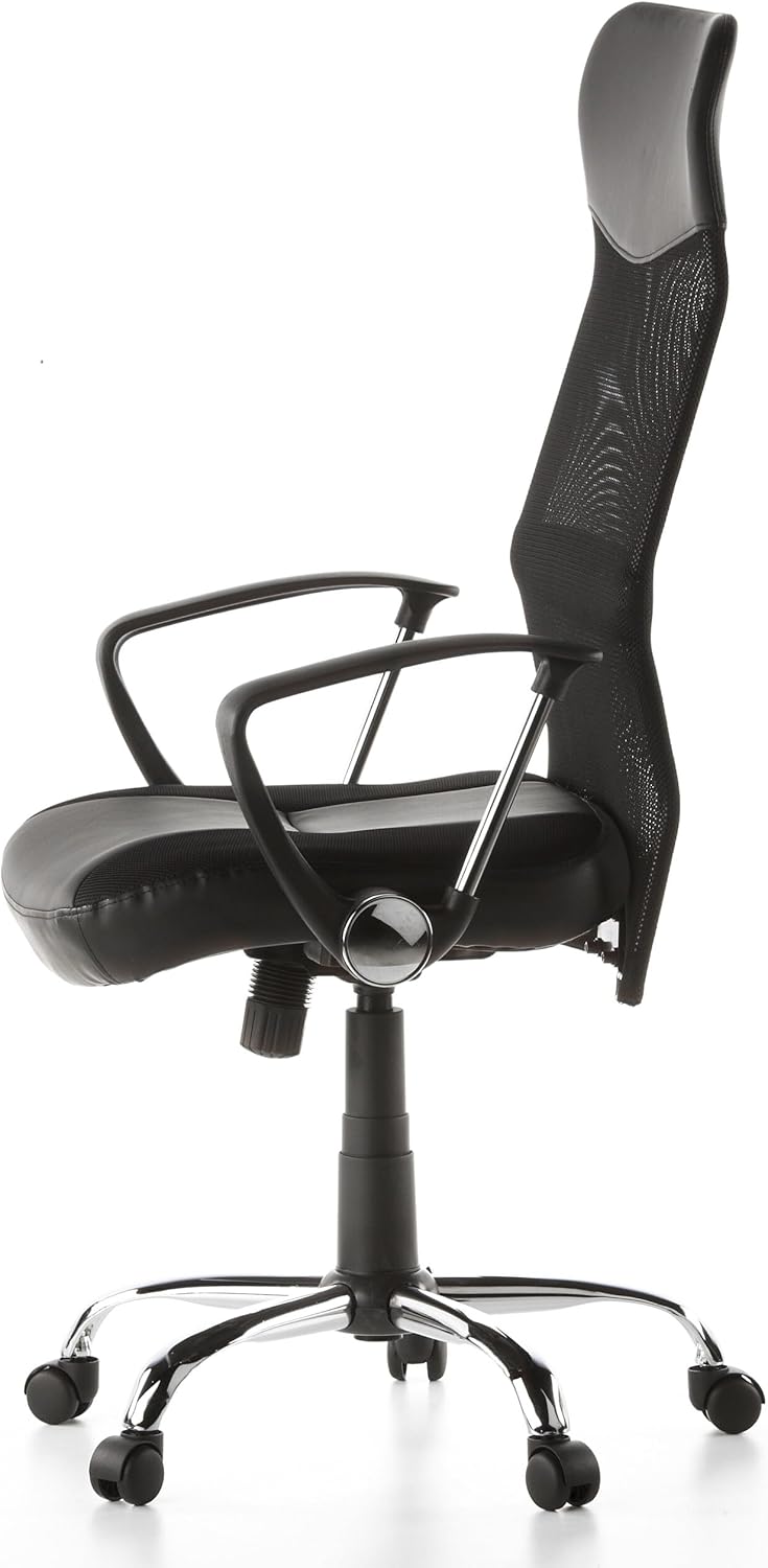 hjh OFFICE 729440 Bürostuhl STRYKA ergonomischer Drehstuhl, hohe Rückenlehne mit atmungsaktivem Netzstoff, schwarz