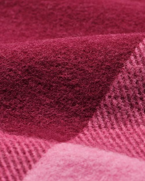 housse de couette flanelle 200 x 200/220 carreaux rose rouge