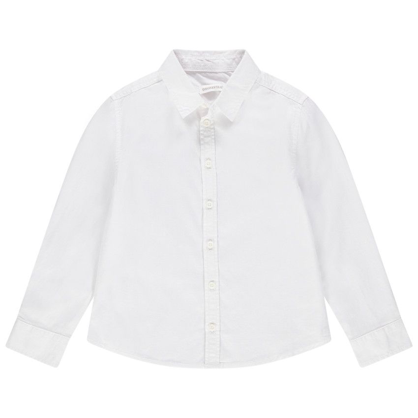 Chemise manches longues blanche unie - Blanc