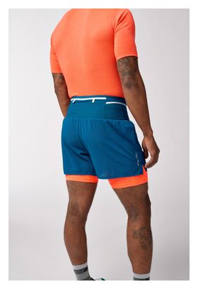 Short 2-en-1 Brooks High Point 2.0 5inch Bleu/Rouge Homme