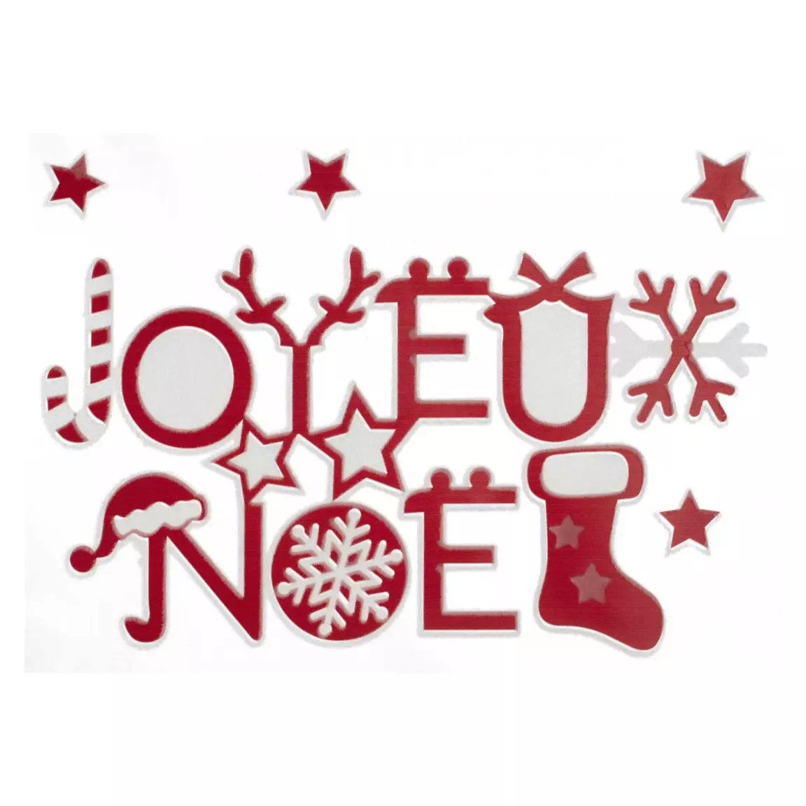 Sticker pour vitre Joyeux Noël rouge
