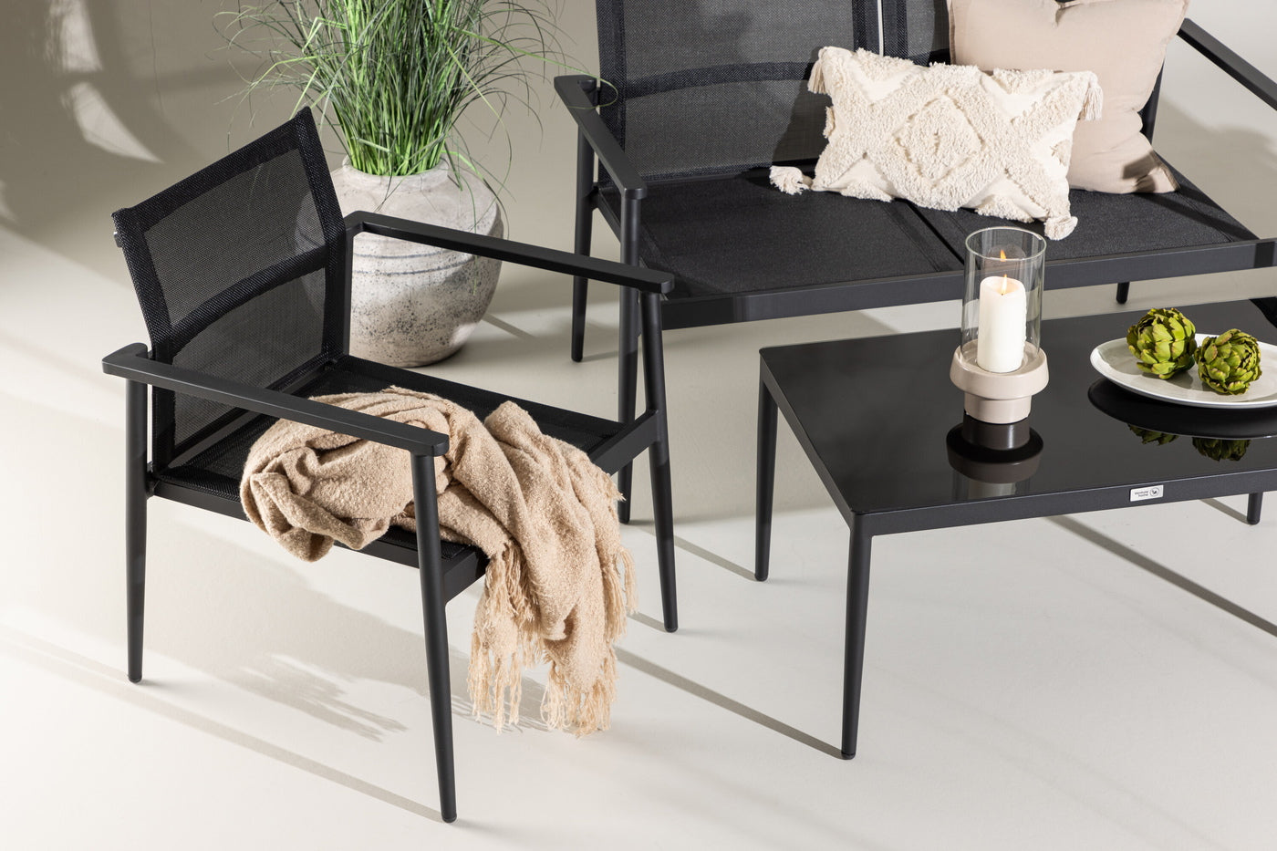 FjÃ´rd - Tuinset Zwart - Aluminium|Textiel - Break