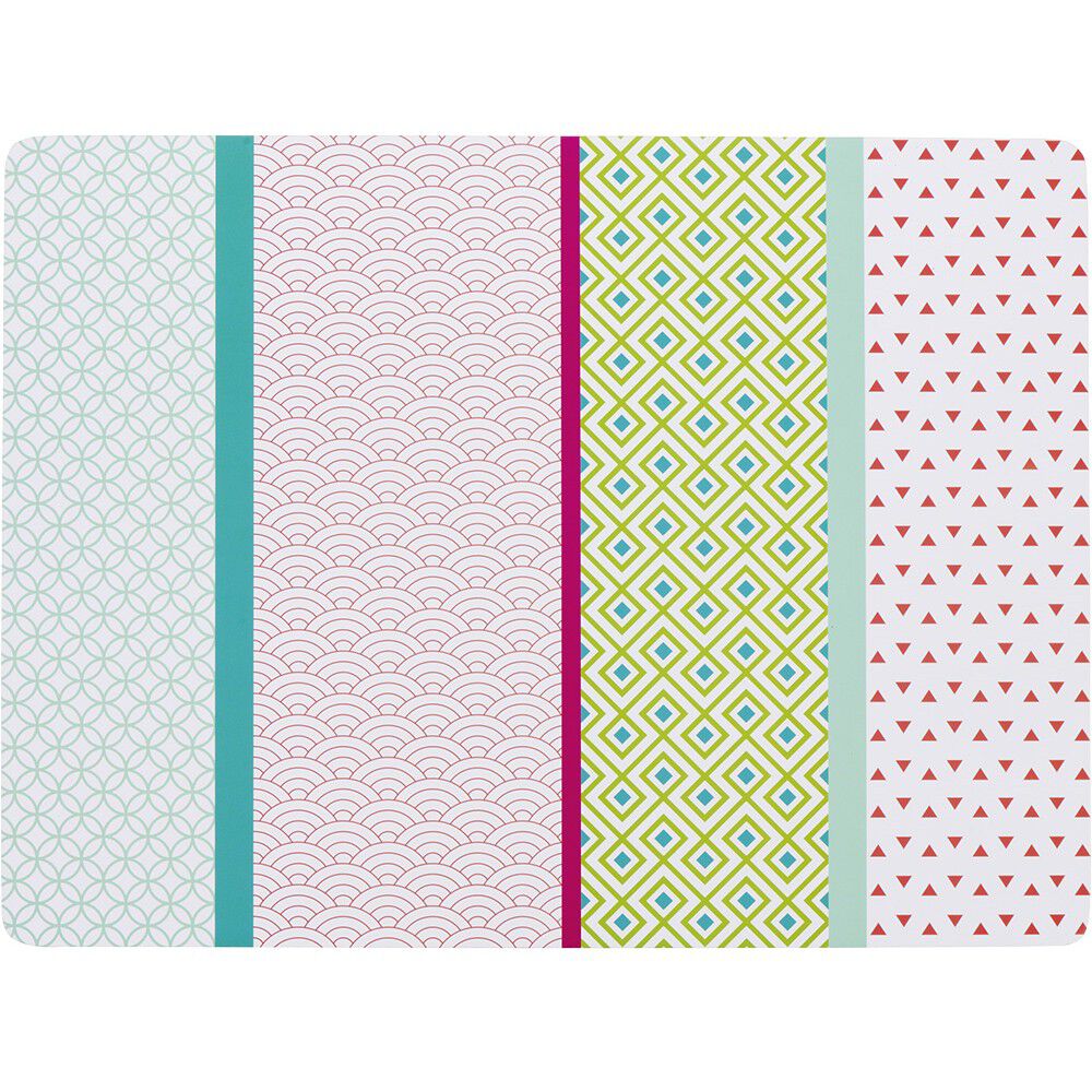Set de table rectangulaire mdf imprimé Bayadère motif multicolore