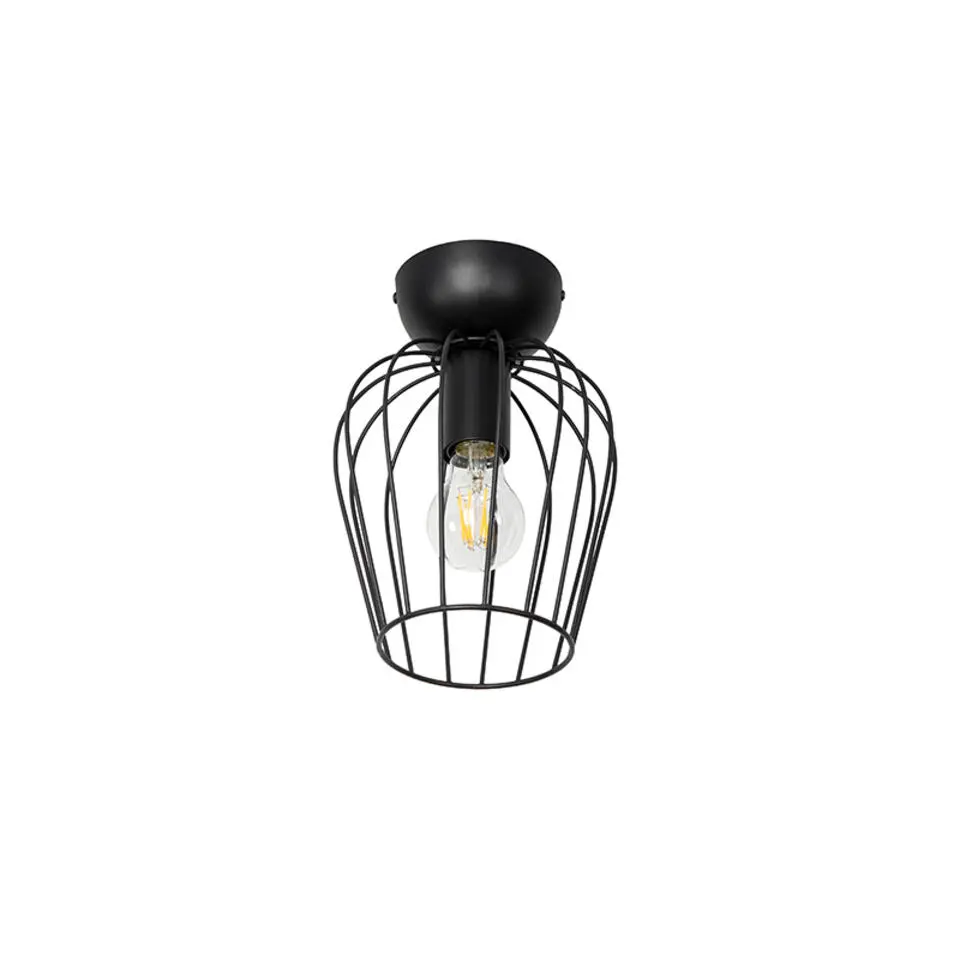Qazqa plafondlampen palica zwart e27