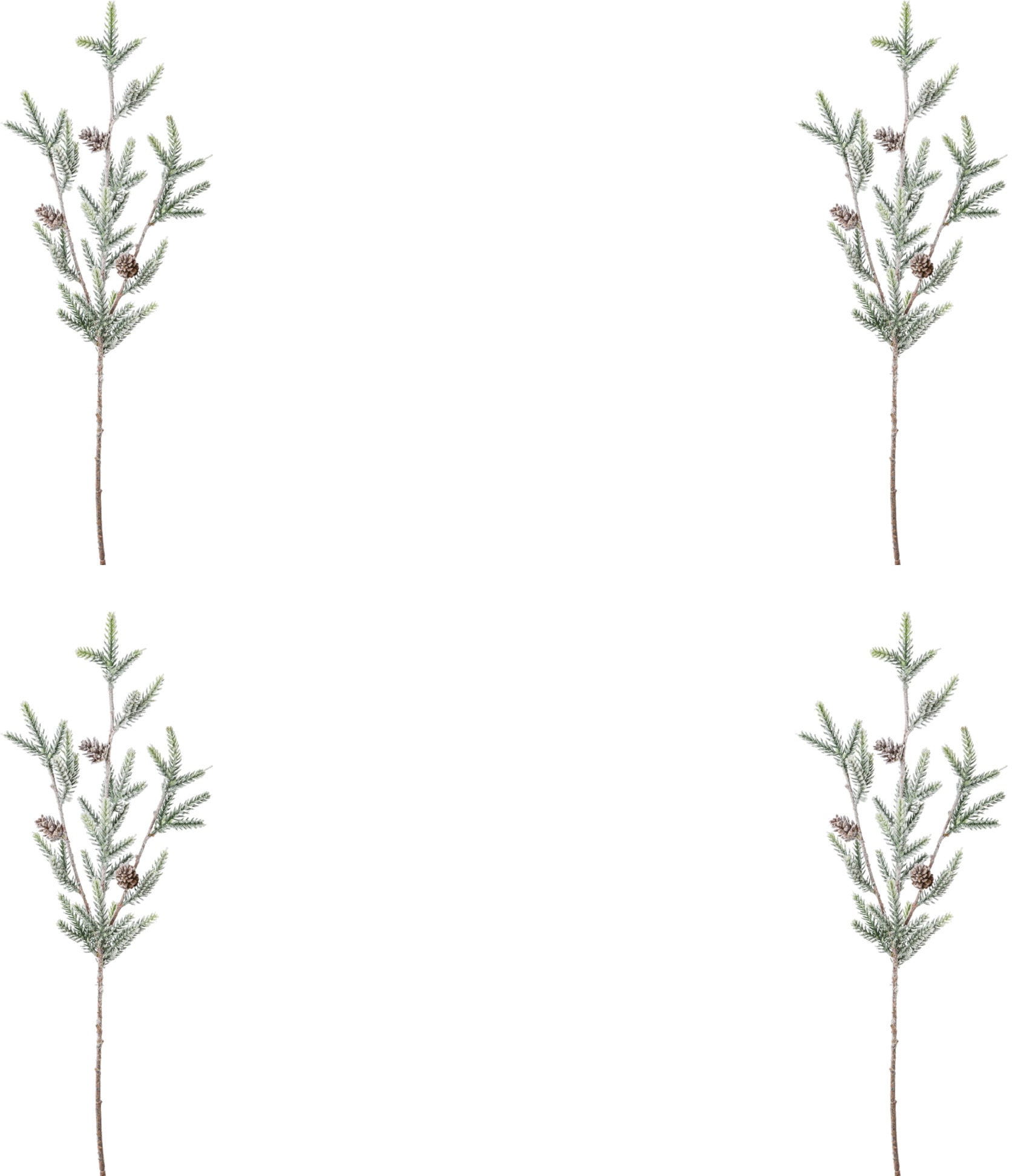 Creativ green Winterliche Kunstpflanze »Weihnachtsdeko« Minifichtenzweig in beschneiter Optik, 4er-Set